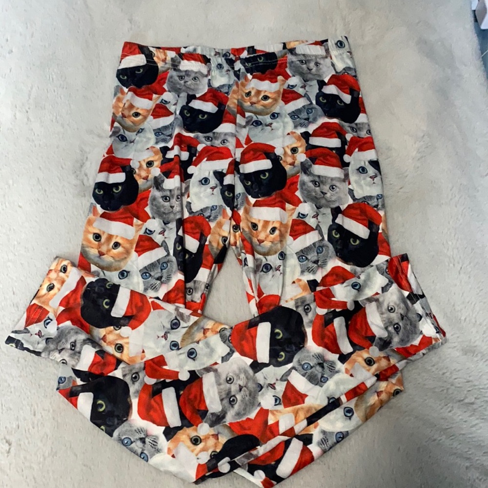 Holiday cat leggings